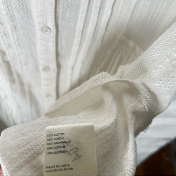 Free People We The Free  Willow Button Down Oversized Cotton XS Ivory NWT $148 - Picture 12 of 12